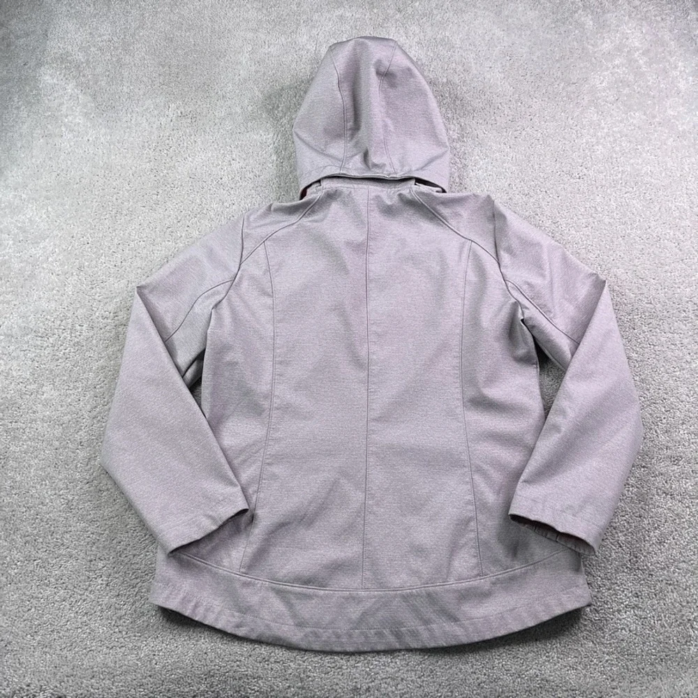Gerry Jacket Womens Medium Grey Soft‎ Shell Full Zip Lined Hooded Outdoors